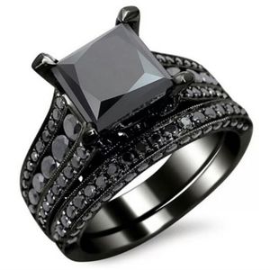 BRAND NEW 18K BLACK SAPPHIRE STERLING SILVER RING